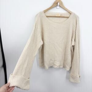 Nation LTD Sweater Small Baby Alpaca Flare Sleeve Quiet Luxury Minimalist Scandi